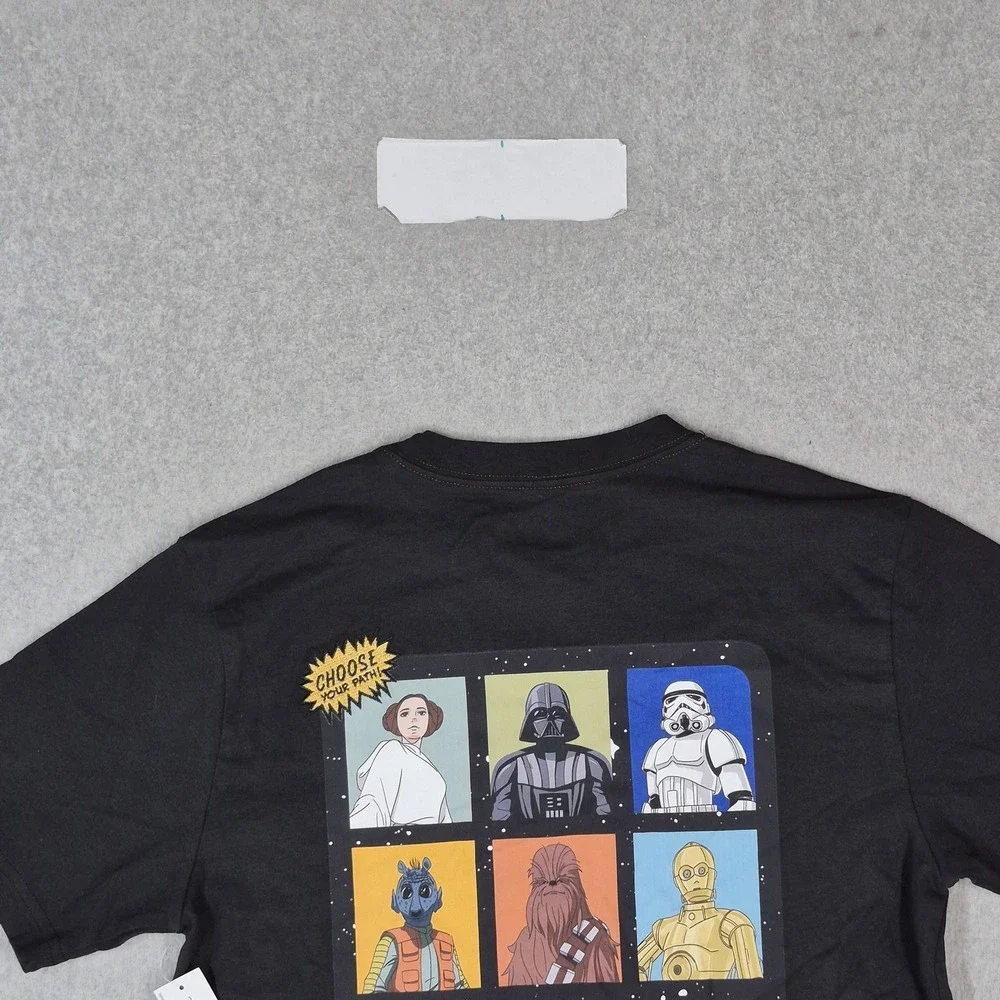 Disney Parks Men Shirt S Black Graphic Star Wars Logo Short Sleeve NWT